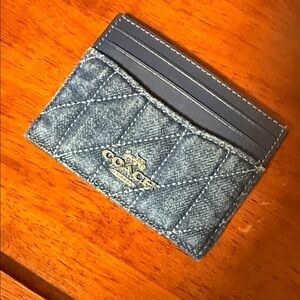 Coach Denim Quilted Card Holder